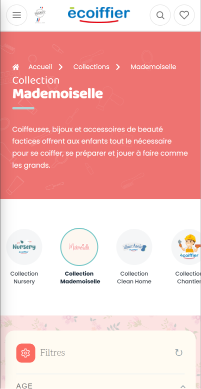 Catalogue Écoiffier — version mobile